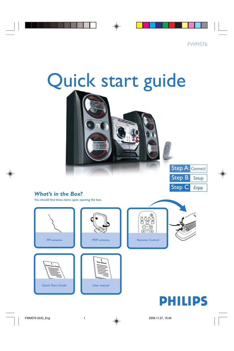 Philips FWM576/BK quick start guide