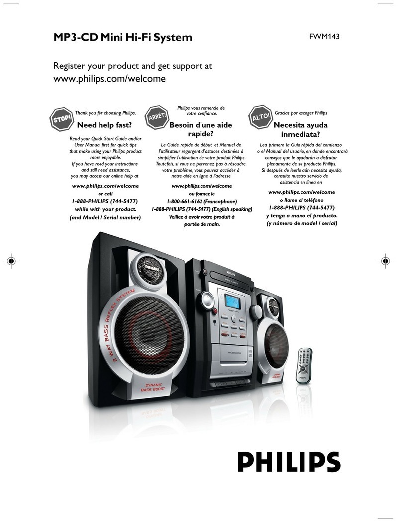 Philips FWM143/37B User manual