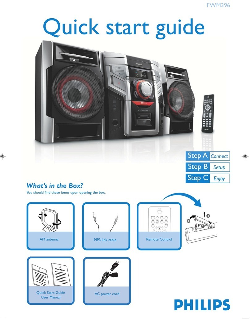 Philips FWM396/BK quick start guide