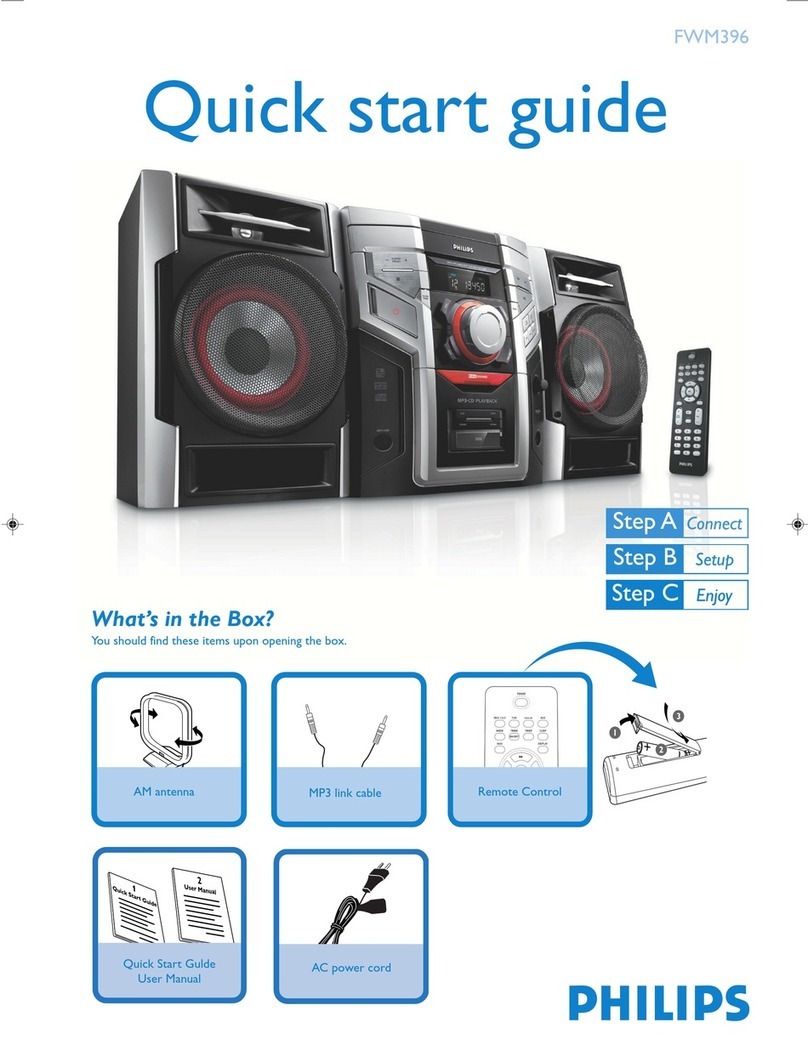 Philips FWM396/78 quick start guide