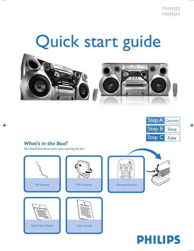 Philips FWM352/BK quick start guide