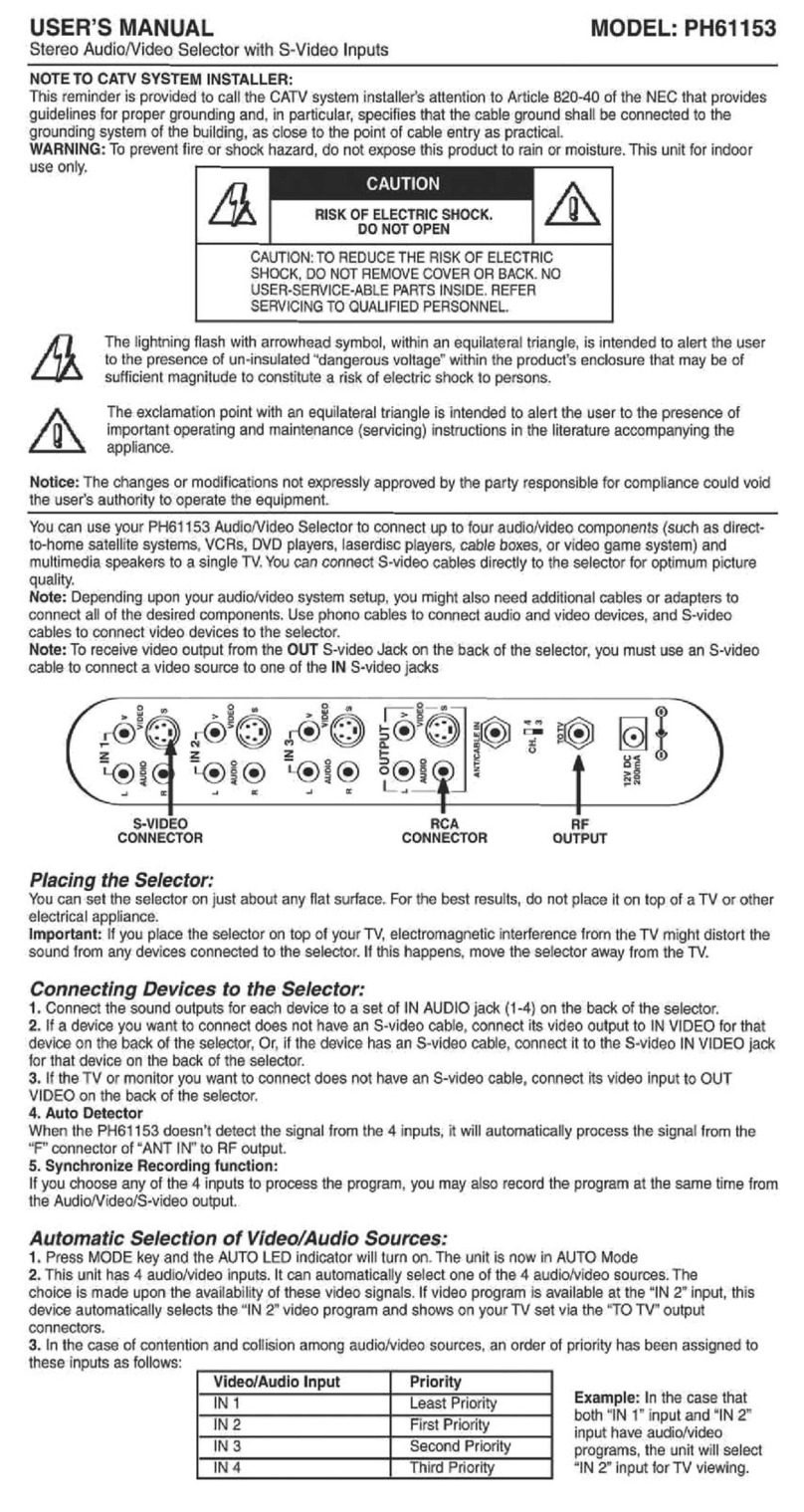 Philips US2-PH61153 User manual