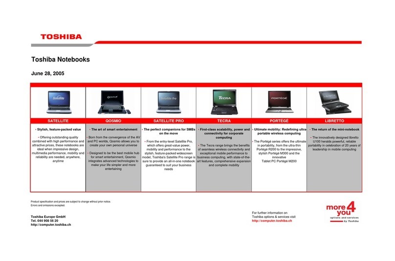 Toshiba Notebook LIBRETTO Brochure & specs