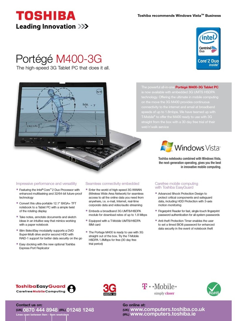 Toshiba Portégé M400-3G User manual
