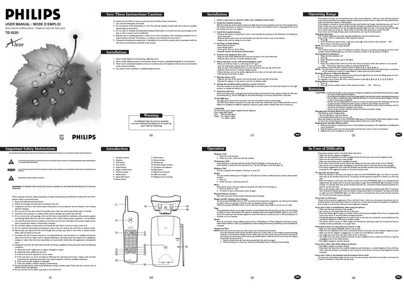 Philips TD9220/BK161P User manual