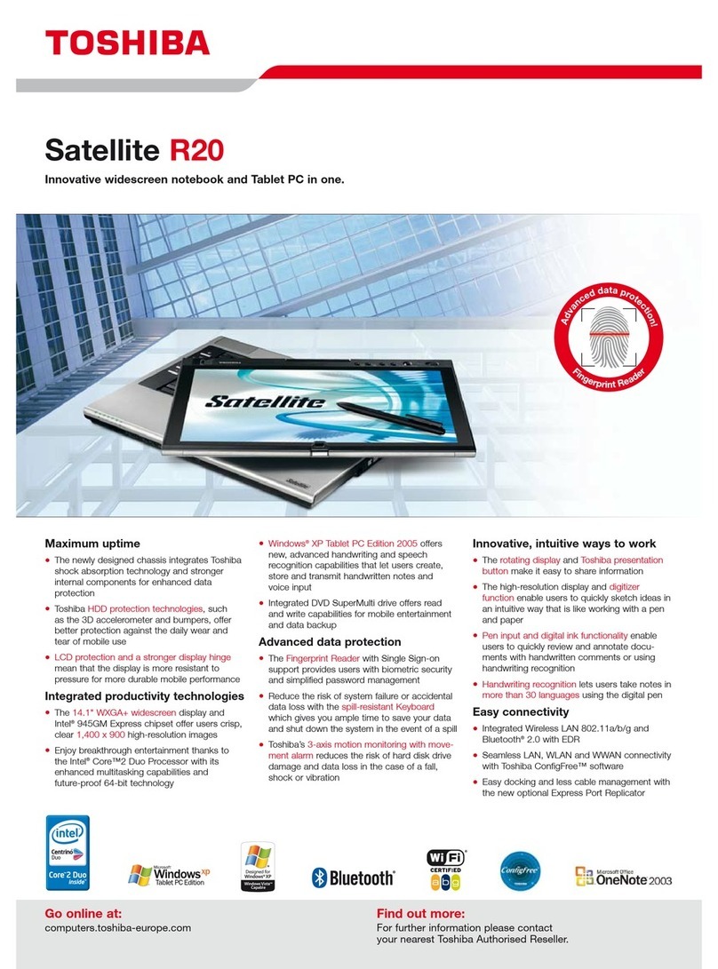 Toshiba Satellite R20 User manual