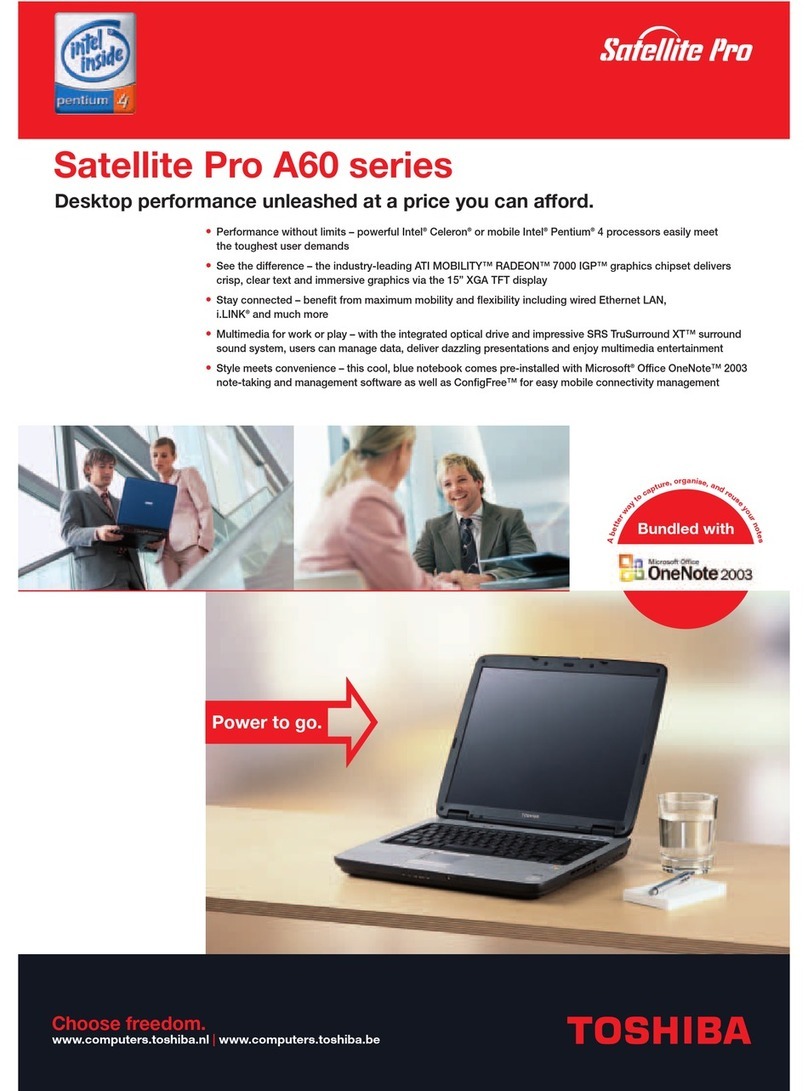 Toshiba Satellite Pro A60 Series User manual