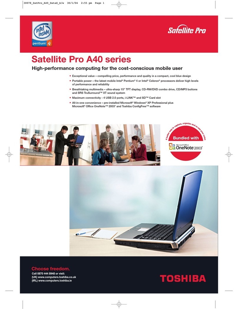 Toshiba Satellite Pro A40 Series User manual