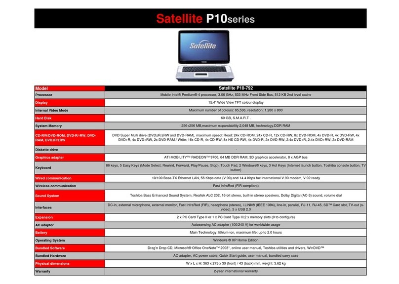 Toshiba Satellite P10-792 User manual