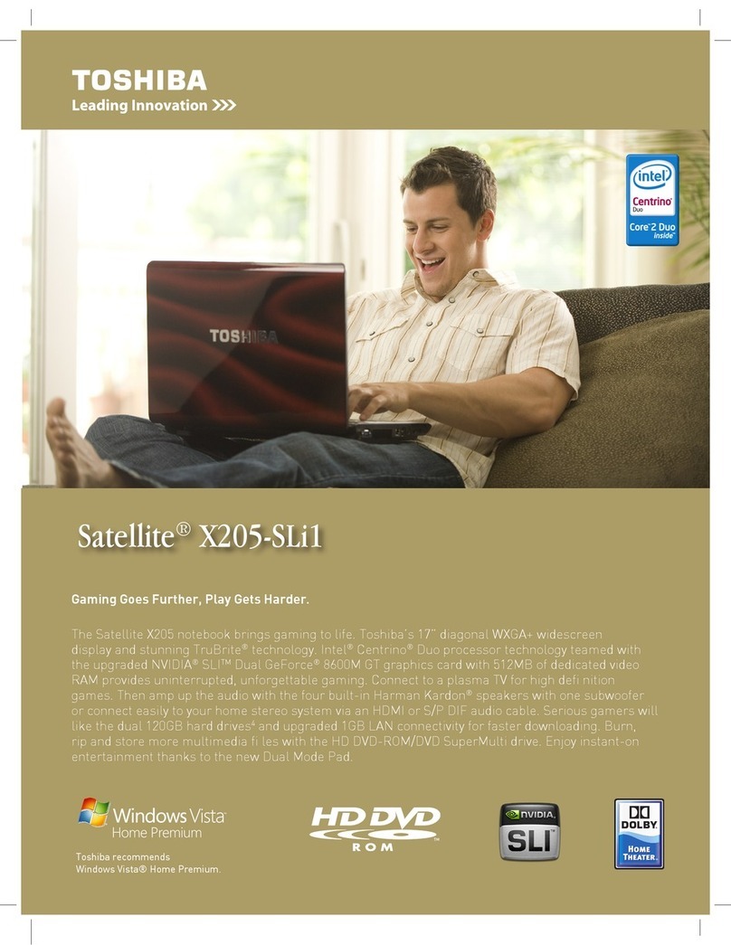 Toshiba Satellite X205-SLi1 User manual