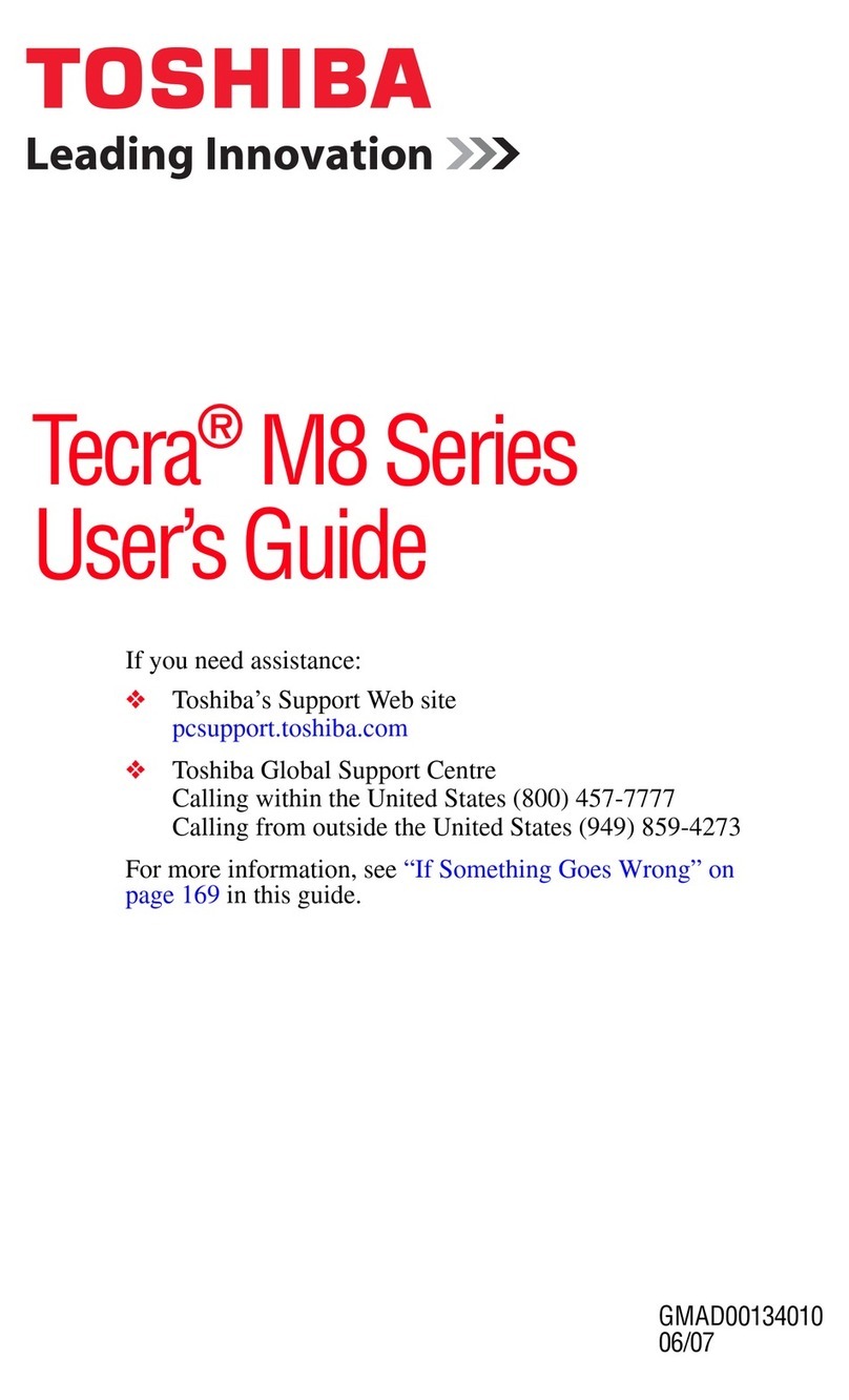 Toshiba TECRA GMAD00134010 user guide