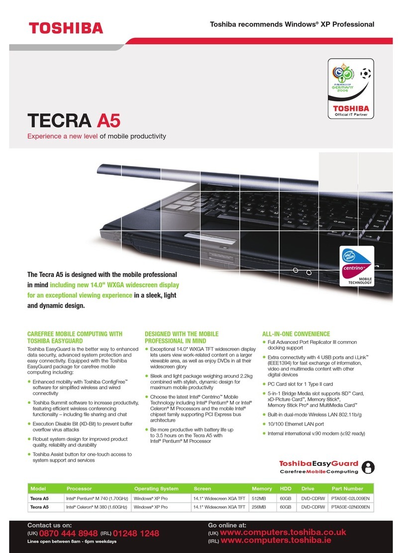 Toshiba TECRA A5 User manual
