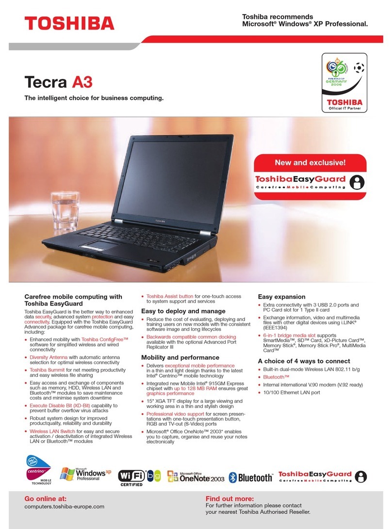 Toshiba Tecra A3 User manual