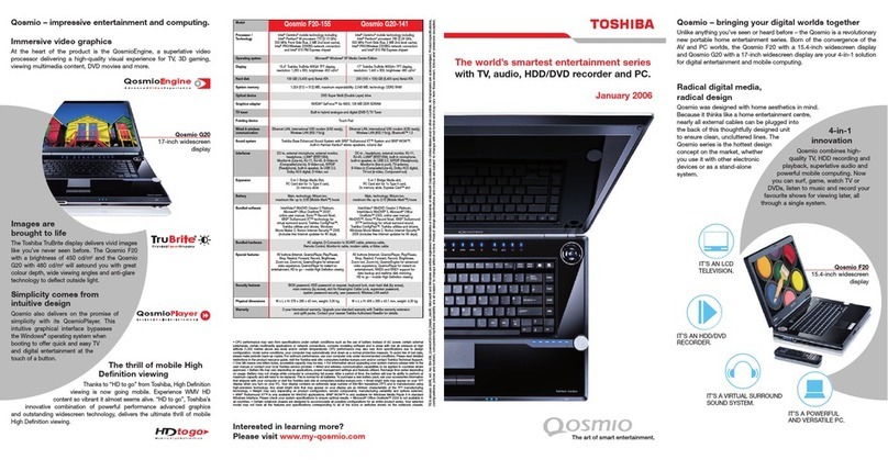 Toshiba Qosmio F20-141 User manual
