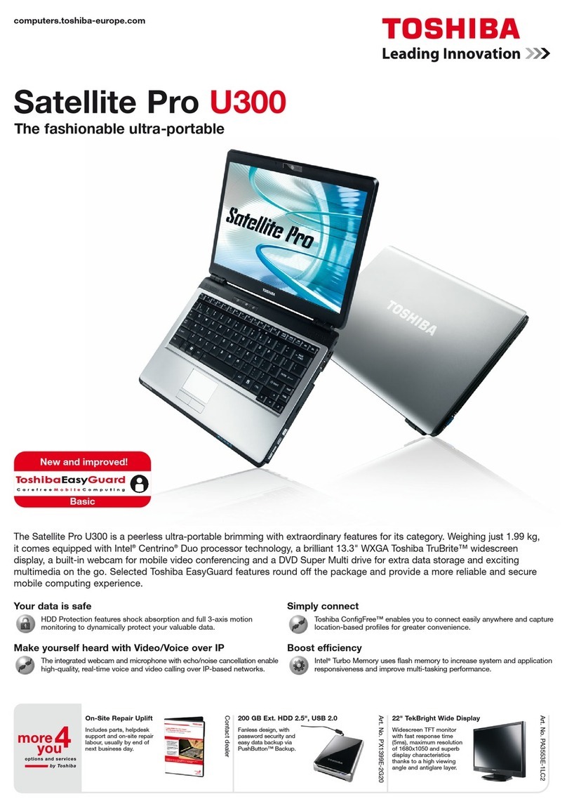 Toshiba Satellite U300 User manual