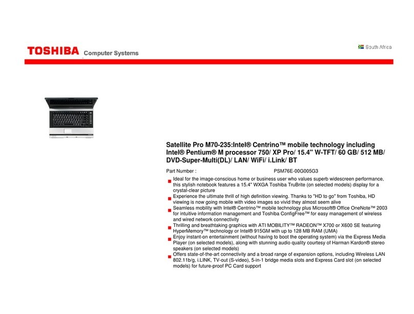 Toshiba Satellite Pro M70-235 specification