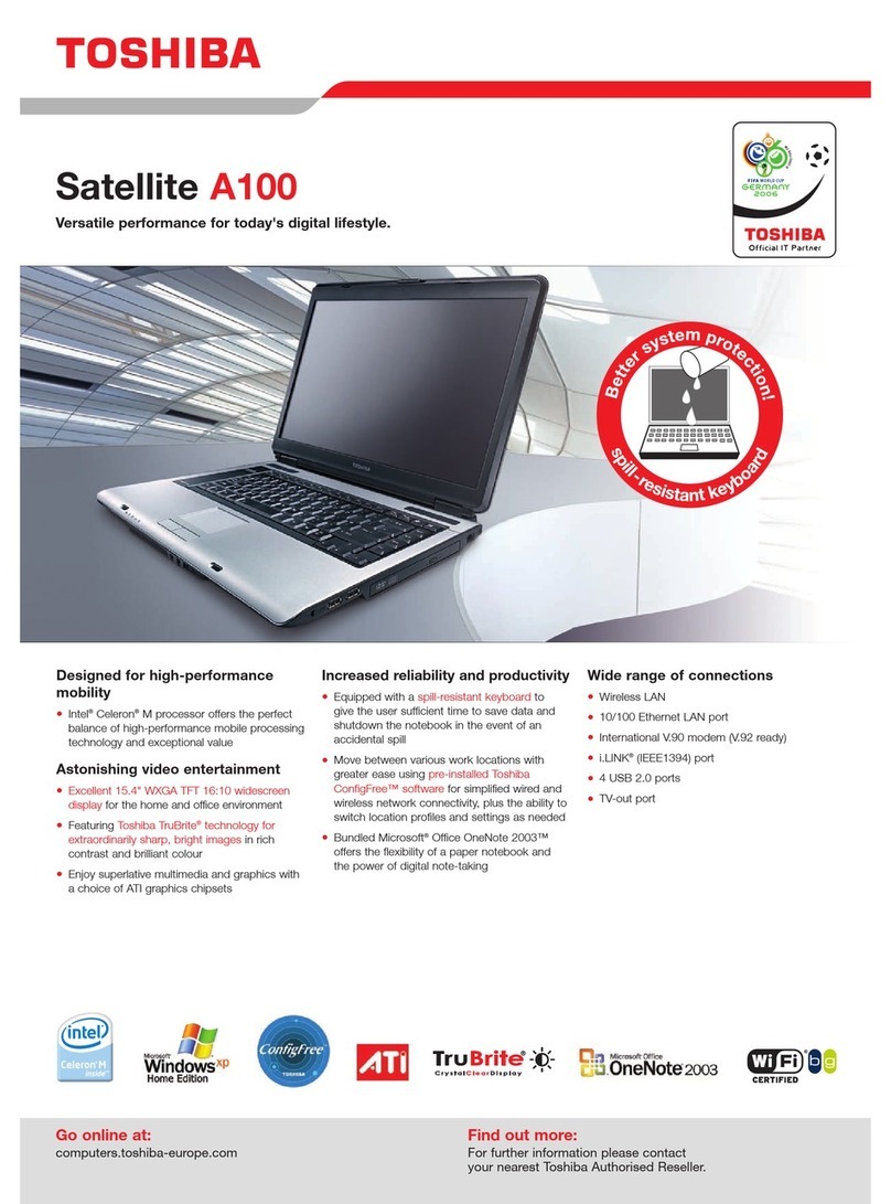 Toshiba Satellite Pro A100 specification