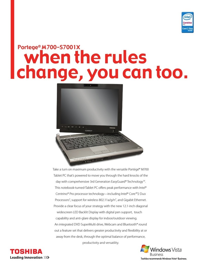 Toshiba M700-S7001X - Portege - Core 2 Duo 2.2 GHz User manual
