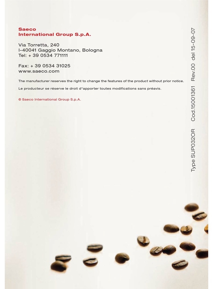 Saeco 10001536 Operating and maintenance manual