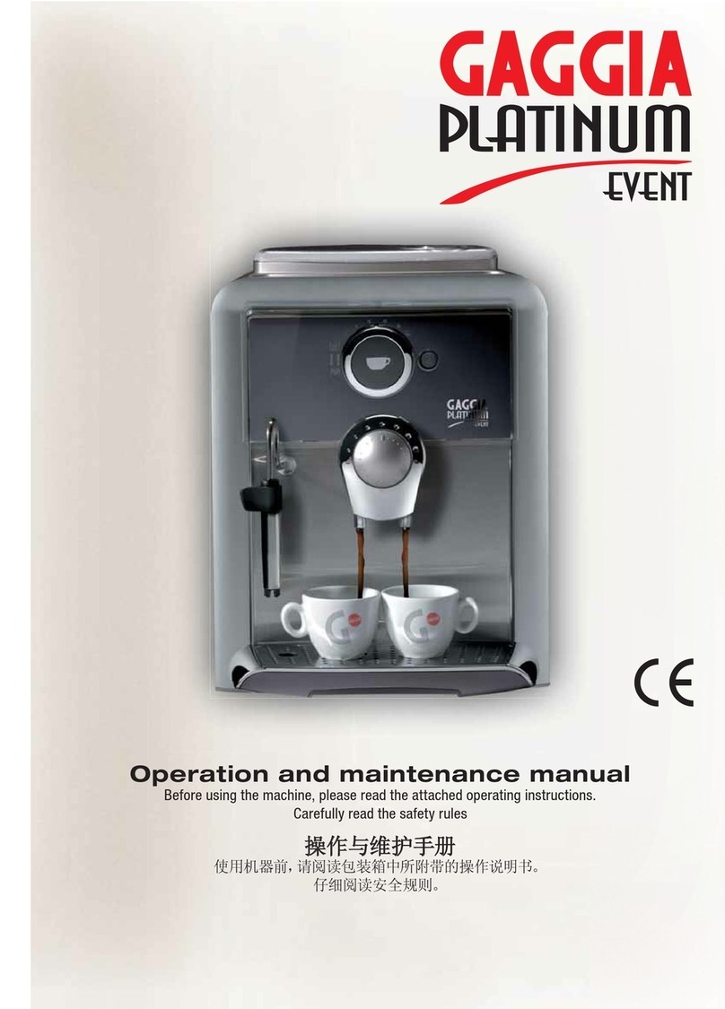 Gaggia 10002842 Operation and maintenance manual