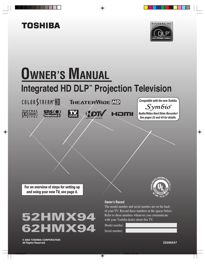 Toshiba TheaterWide 52HMX94 owner's manual
