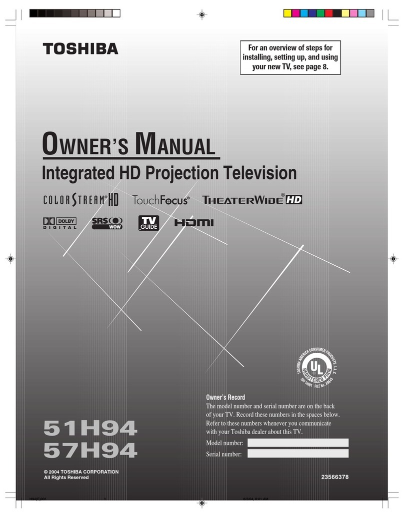 Toshiba TheaterWide 51H94 owner's manual