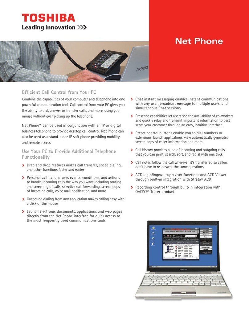 Toshiba Net Phone User manual Toshiba Net Phone User manual