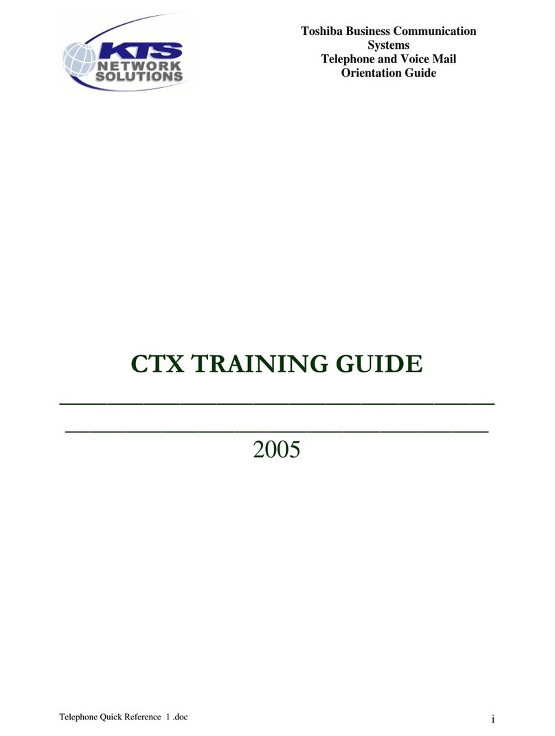 Toshiba Strata CTX DKT3000 Series Setup guide