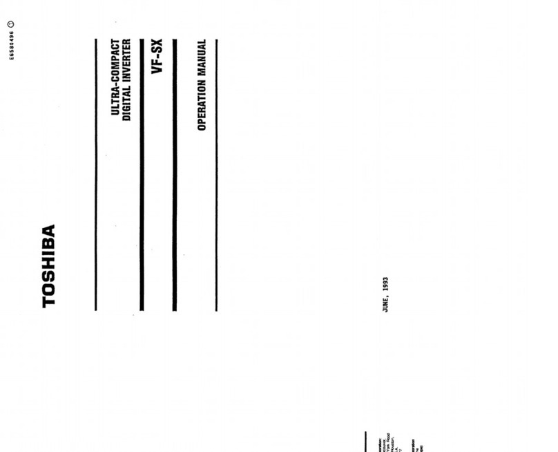 Toshiba VF-SX User manual