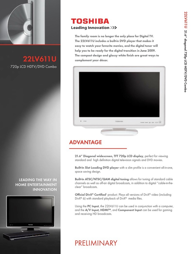 Toshiba 22LV611U - 21.6" LCD TV User manual