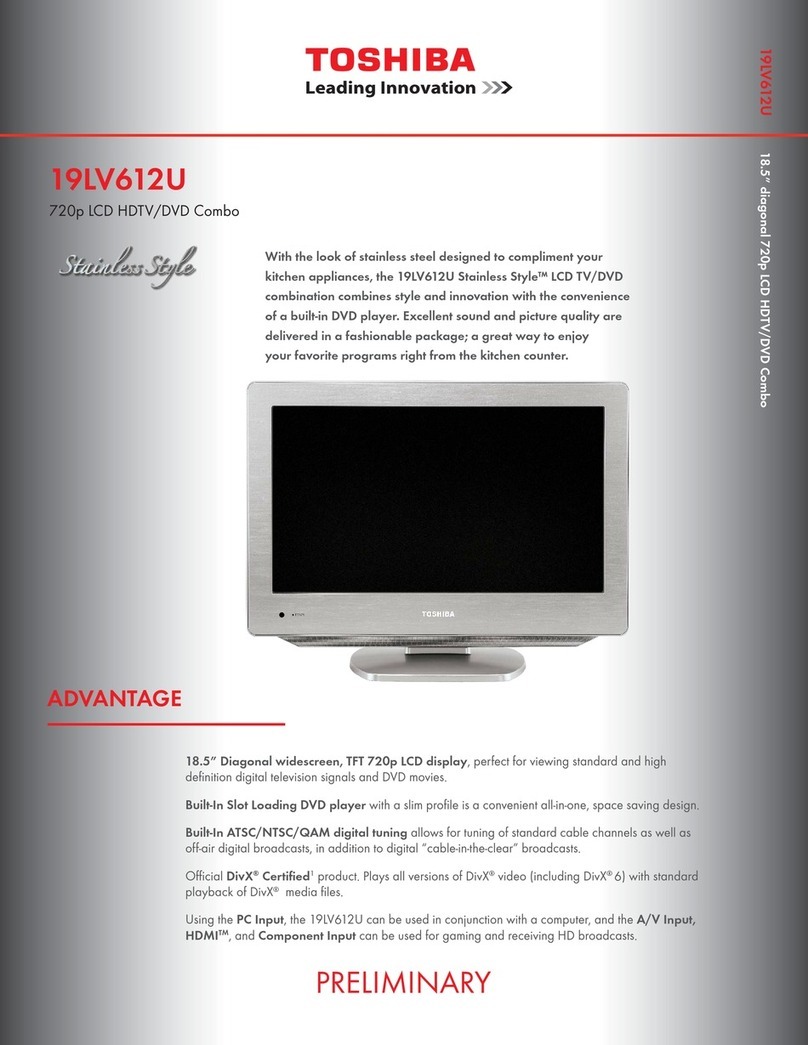 Toshiba 19LV612U - 18.5" LCD TV User manual