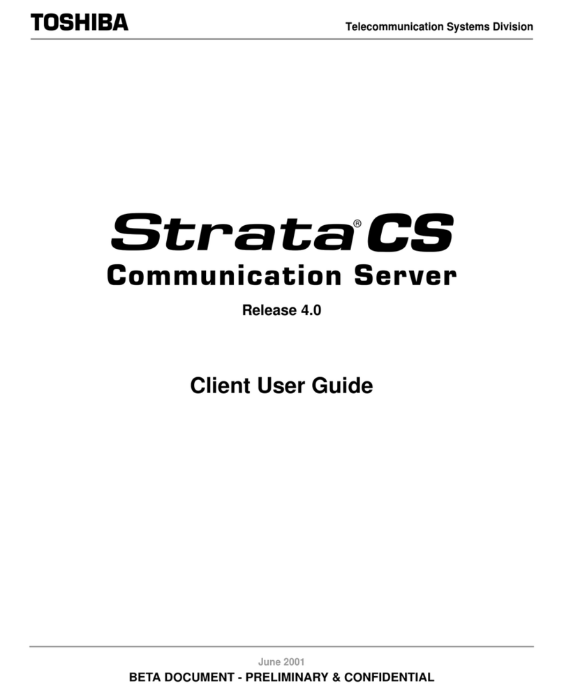 Toshiba Strata CS User manual Toshiba Strata CS User manual