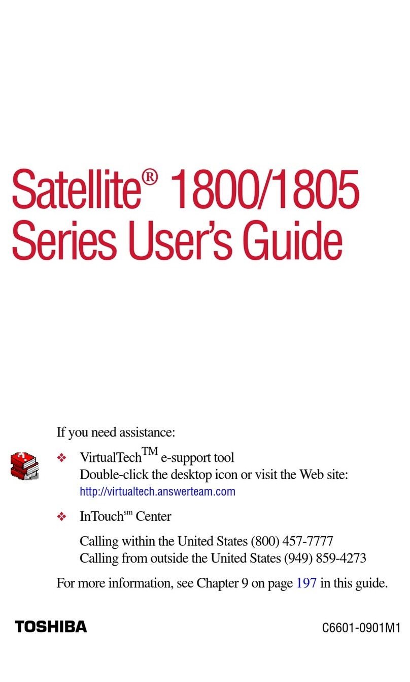 Toshiba Satellite 1805 Series User manual