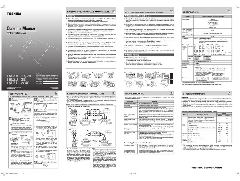 Toshiba 15LZJ28 User manual