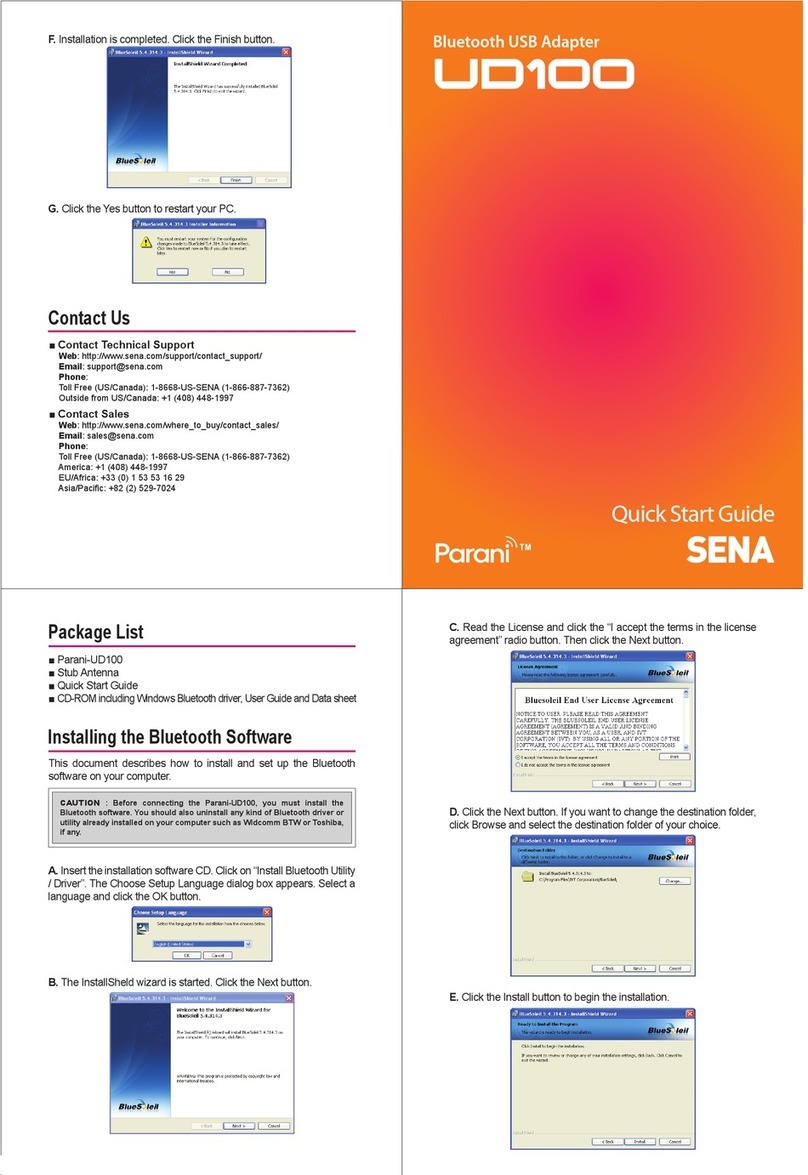 Sena Parani UD100 quick start guide