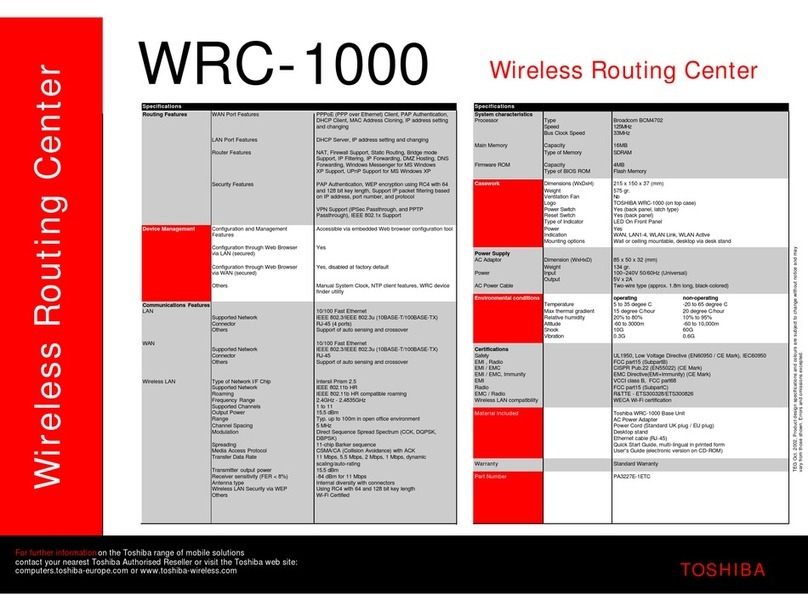 Toshiba WRC-1000 User manual