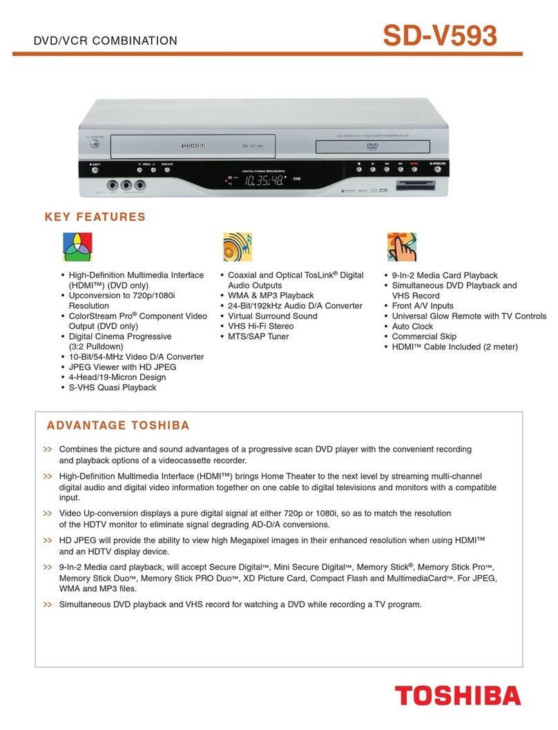 Toshiba SD-V593 Specification sheet