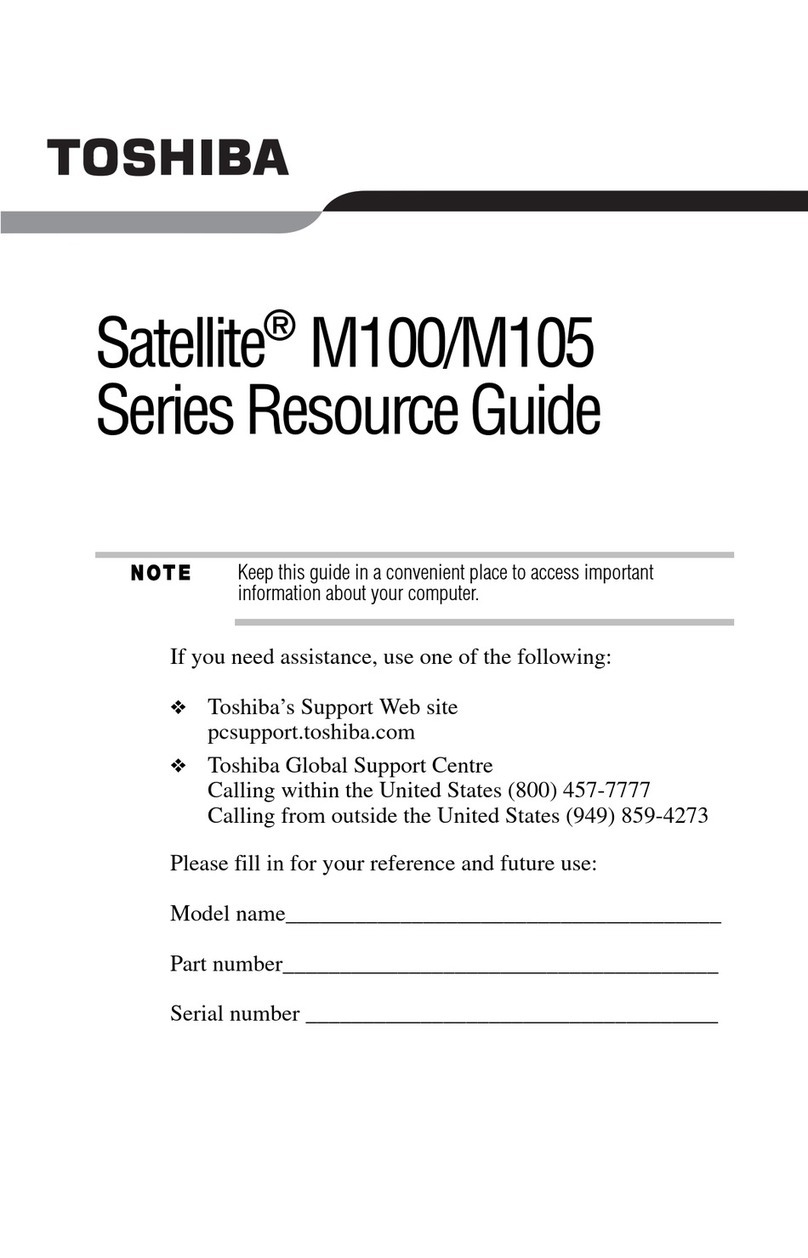 Toshiba Satellite M105 Series Resource Guide