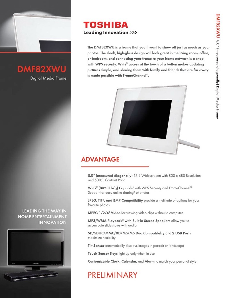 Toshiba DMF82XWU - Wireless Digital Media Frame User manual