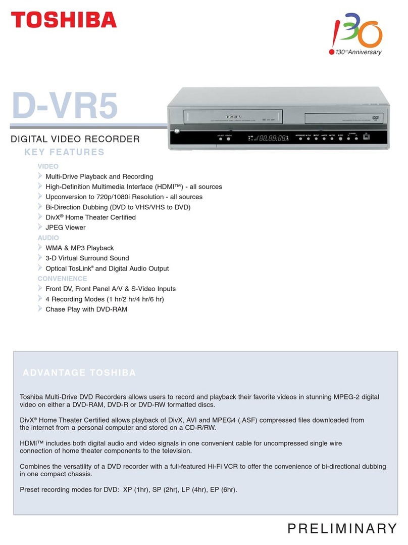 Toshiba D-VR5 Specification sheet