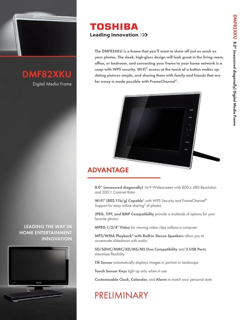Toshiba DMF82XKU - Wireless Digital Media Frame User manual