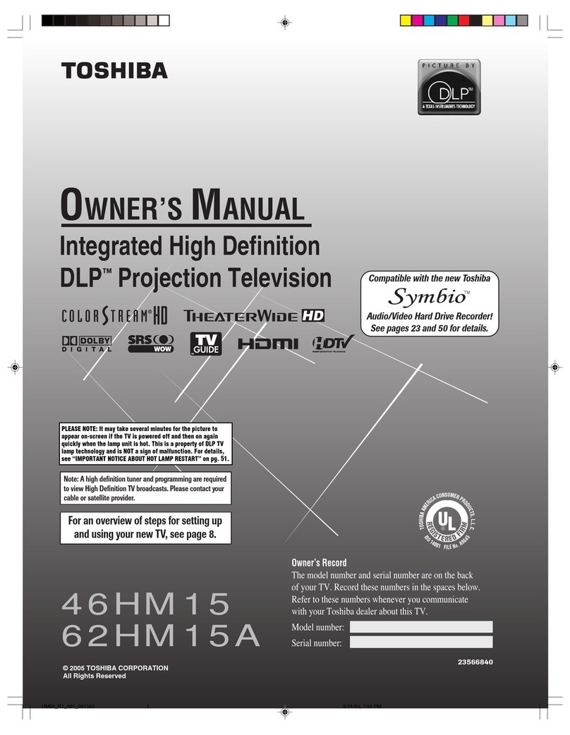 Toshiba TheaterWide 46HM15 owner's manual