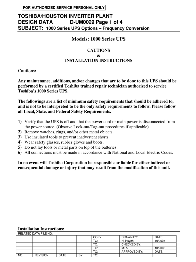 Toshiba 1000 Series installation instructions