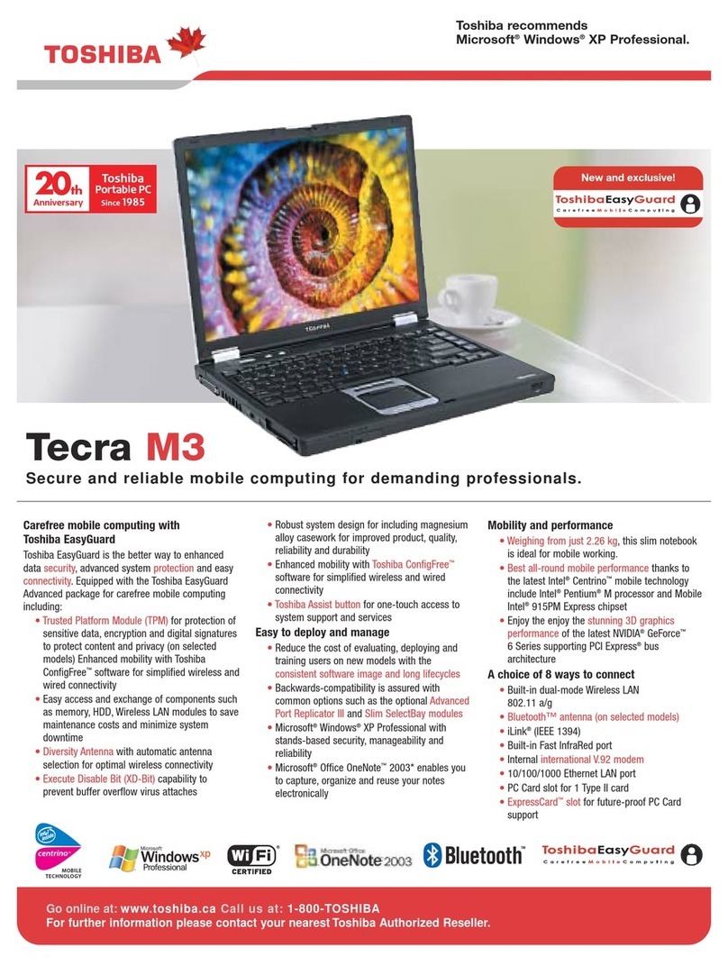 Toshiba Tecra M3 Series User manual Toshiba Tecra M3 Series User manual