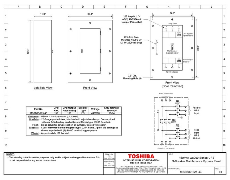 Toshiba G8000 Series Dimensions