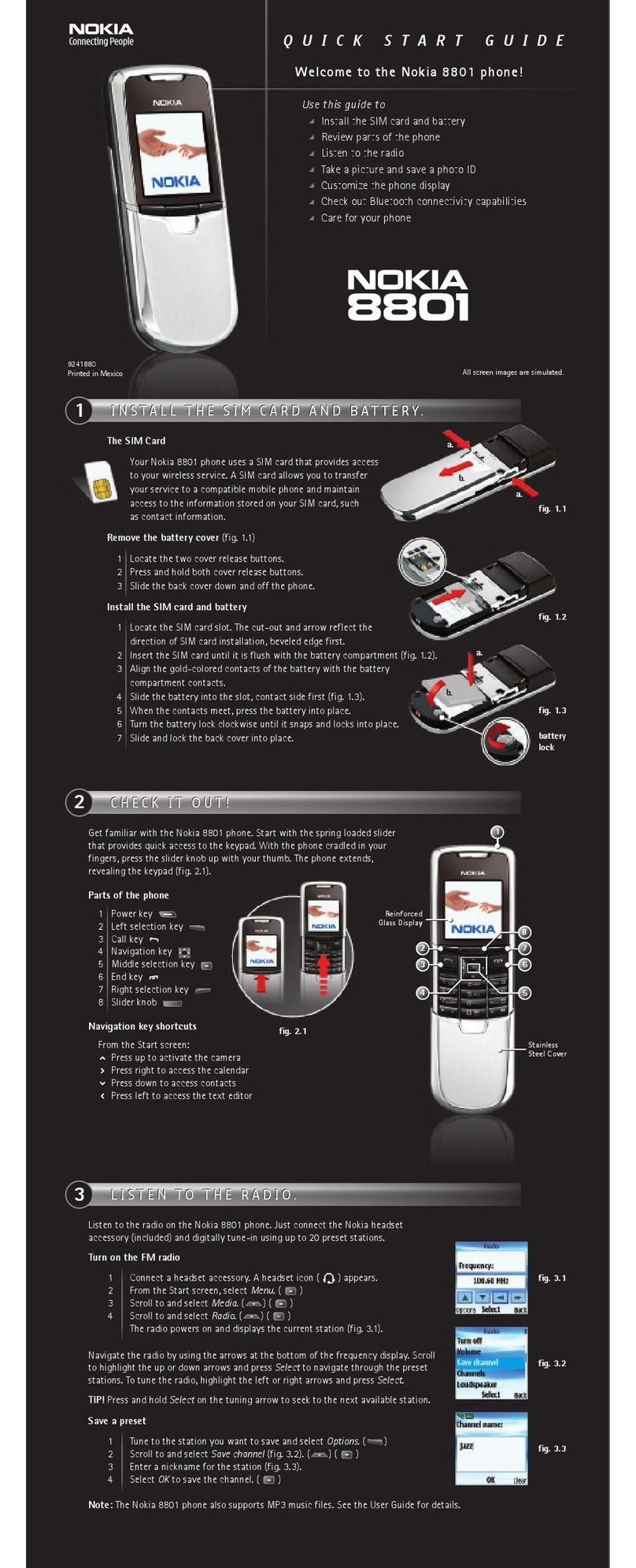 Nokia 8801 User manual