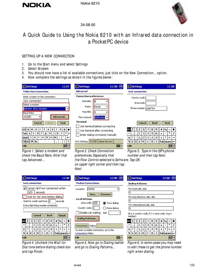 Nokia 8210 Connection guide