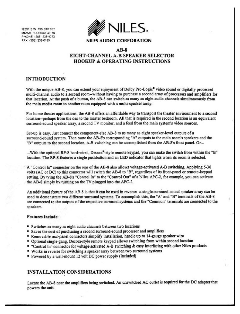 Niles AB-8 User manual Niles AB-8 User manual