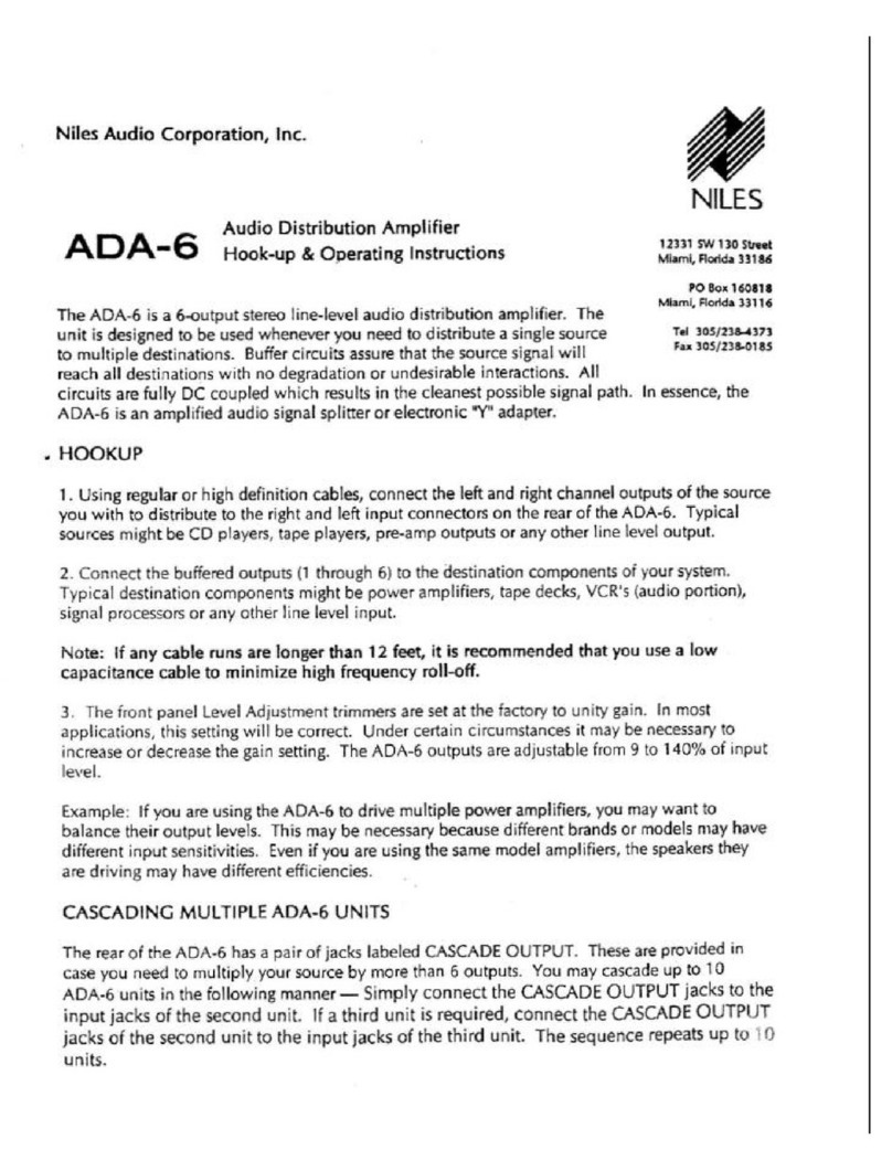 Niles ADA-6 User manual Niles ADA-6 User manual