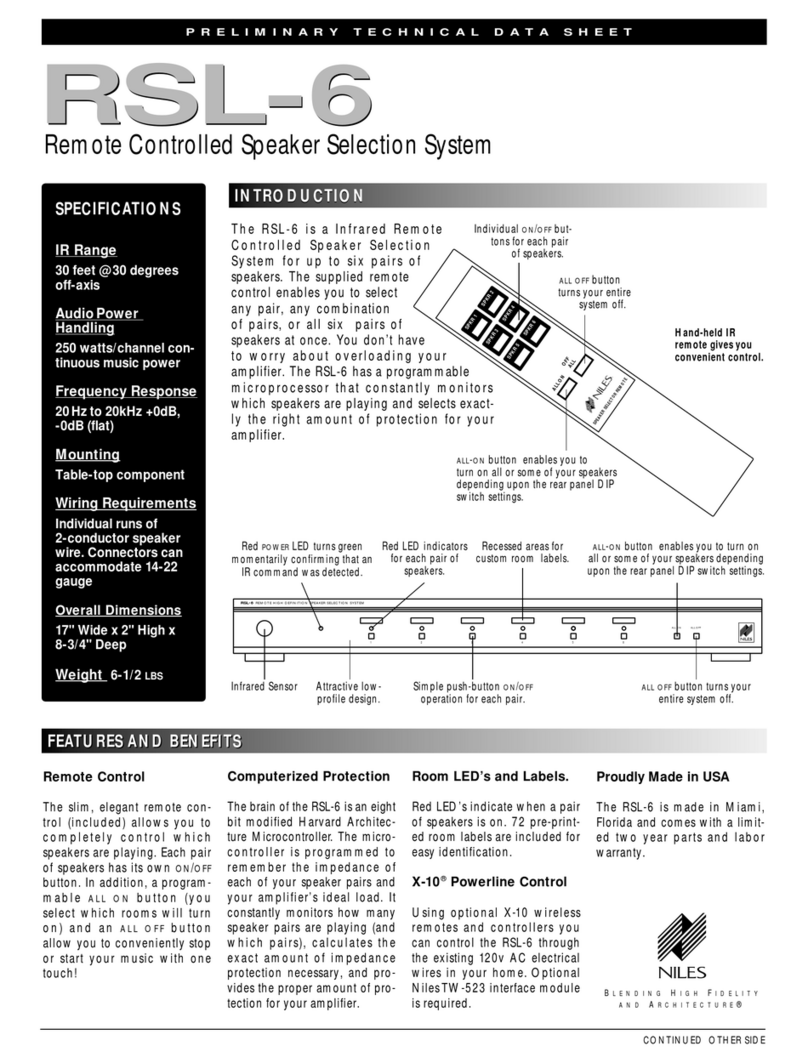 Niles RSL-6 User manual